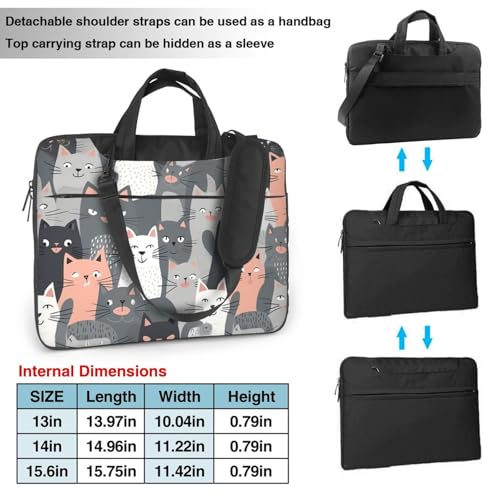 Cute Cat Pattern Laptop Bag para portátiles 14 pulgadas miniatura 4