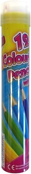 Artbox 12 full size colouring pencils set in round storage metal tin box with sharpener