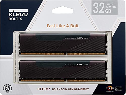 KLEVV Bolt X 32GB Kit (16GB x2) 3200 MHz Arbeitsspeicher DDR4-RAM XMP 2.0 Non-RGB High Performance