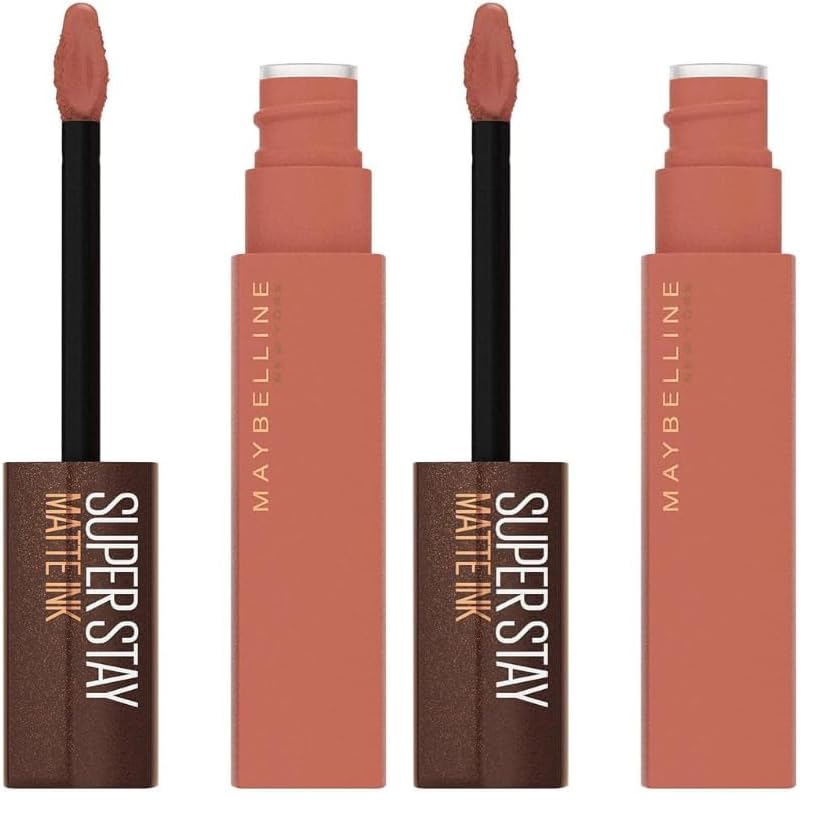 Maybelline New York Superstay Matte Ink - Pintalabios Líquido Mate (260 Hazelnut Hypnotizer) 5 ml (Paquete de 2)