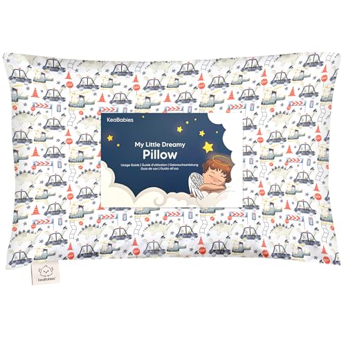 Image of Toddler Pillow with Pillowcase, 13x18 My Little Dreamy Pillow (Dino Patrol) | Kids Travel Bed Pillow for Sleep, Organic Cotton Small Pillowcase, Soft, Breathable, Machine Washable, Toddlers 2-5 years old