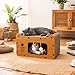 Modular Cat Bed & Scratcher Lounge, All-in-One Rectangle Climbing Frame with Scratching Posts, Foldable for Easy Storage, Anti-Scratch Cat House