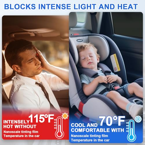 Tönungsfolie Auto, 300cm x 50cm Scheibentönungsfolie Auto, 35% VLT Blockiert UV-/IR-Strahlen Sonnenschutzfolie, Hitze und Blendung - Kratzfeste Autofensterfoli für Haus-Pkw und LKW
