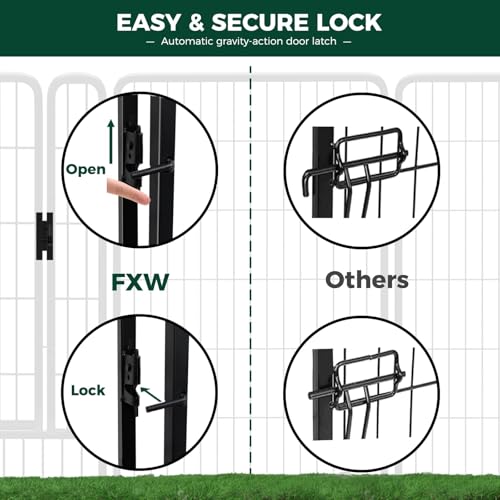 Image of FXW Rollick Unleashed Dog Playpen for Indoor, Yard, RV Camping, 32 inch 48 Panels for Small and Medium Dogs, Black│Patented