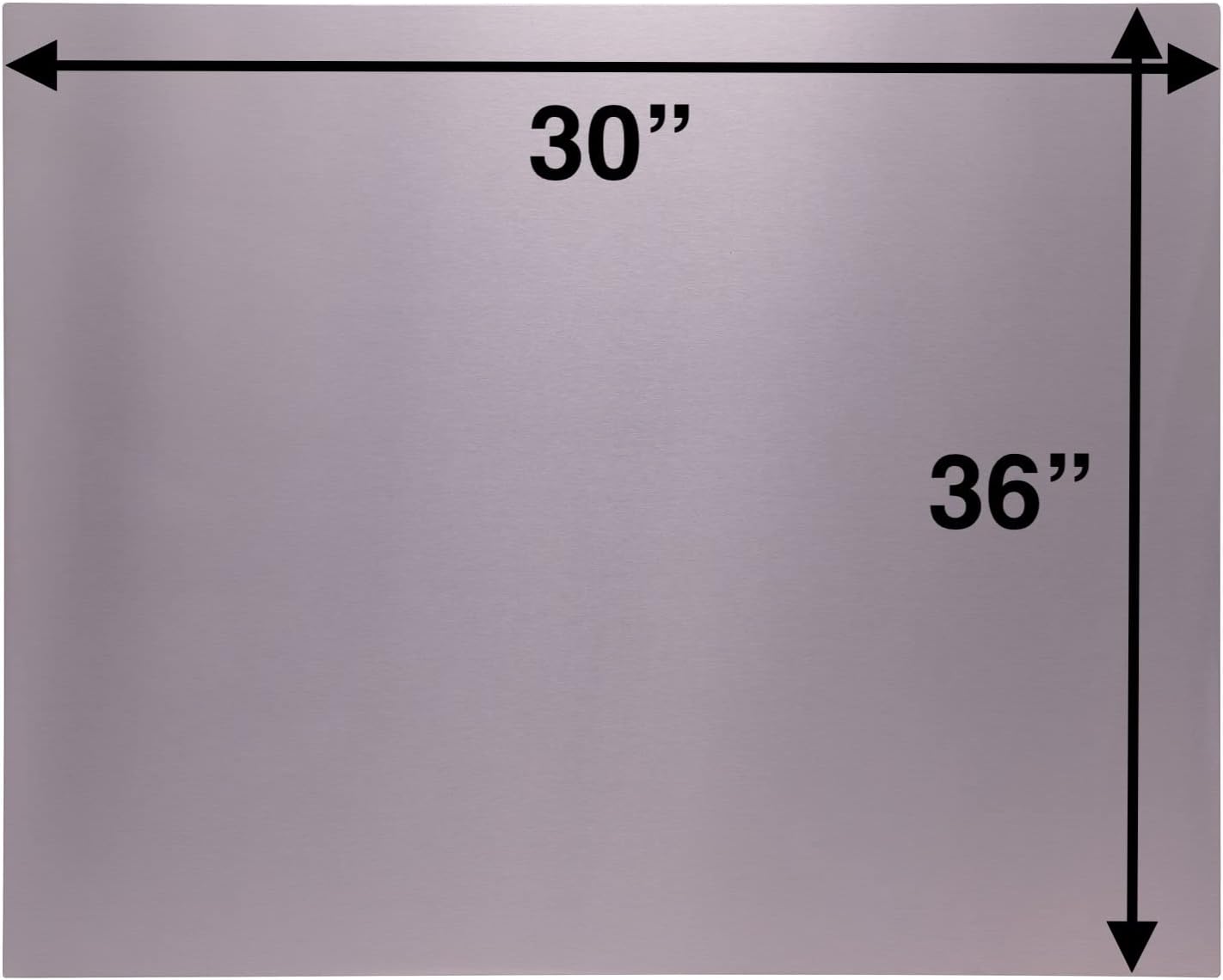 Stainless Steel Backsplash, 36" X 30", Flat Panel