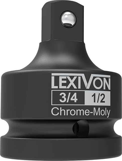 LEXIVON 3/4-Inch Impact Socket Adapter, 3/4" Female to 1/2" Male Reducer | 20mm to 12.5mm, Made of Premium Quality Chrome Vanadium Steel, Fully Impact Rated (LX-402)
