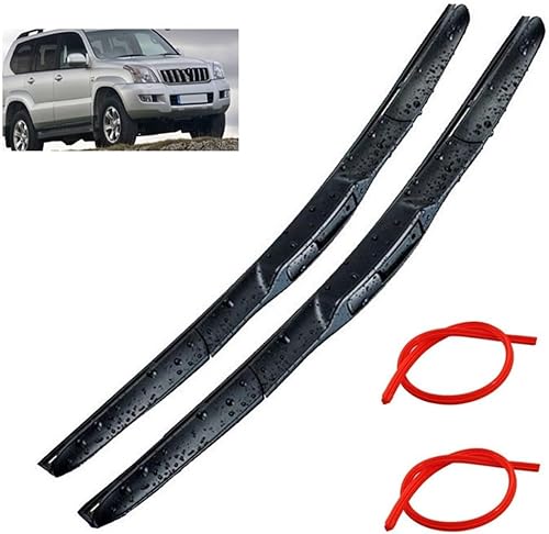 Wiper LHD - Escobillas híbridas delanteras compatibles con Toyota Prado J 120 J120 2003-2008 2003-2008 cepillos de parabrisas de 22 pulgadas + 21