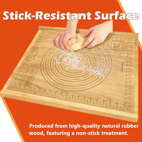 Tabla para amasar de madera, 59.7 x 49.5 cm, forma rectangular miniatura 2