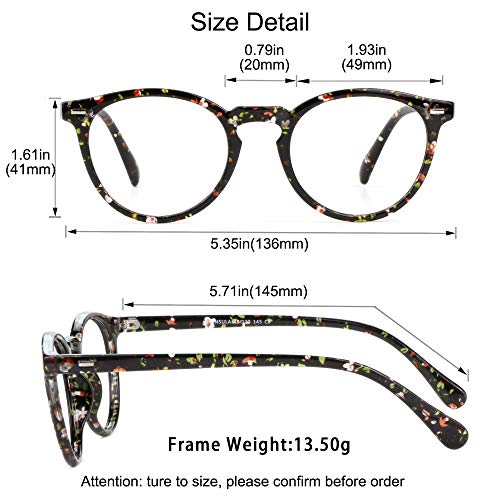 Image of YEIN 2 Pairs Of Bifocal Reading Glasses, Photochromic Gray Sunglasses, for Women /Men(Navy+Floral,0.00 /+1.75 Magnification)