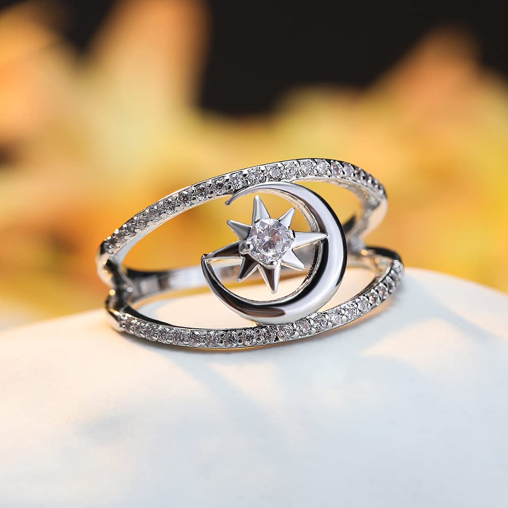 Amazon.com: 925 Sterling Silver Diamond Sun Moon Pattern