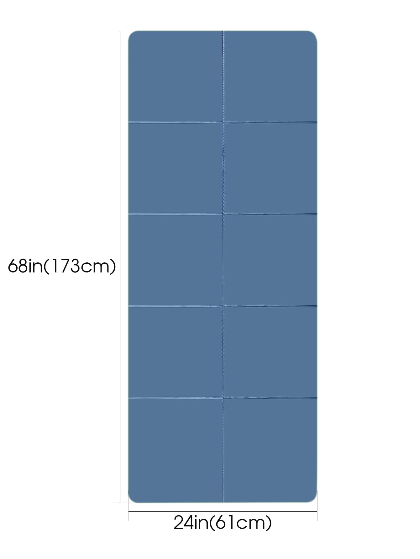 Classic Yoga Mat for Woman and Man LULUWA Non Slip Portable 3mm Thick EVA Exercise Gym Mat for Fitness Yoga Pilates Workout Outdoor Camping Travelling (Dark Blue) - Image 2