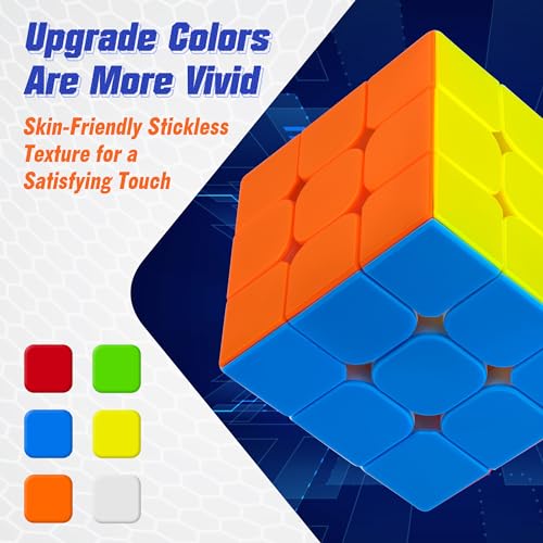 Image of D-FantiX Magnetic Speed Cube 3x3x3, Professional Stickerless Smooth Magic Cube with Magnets, Adult Brain Teaser Fidget Toys, Birthday Gifts for Kids 5-8-12, Teen Travel Activity Toy for Boys Girls