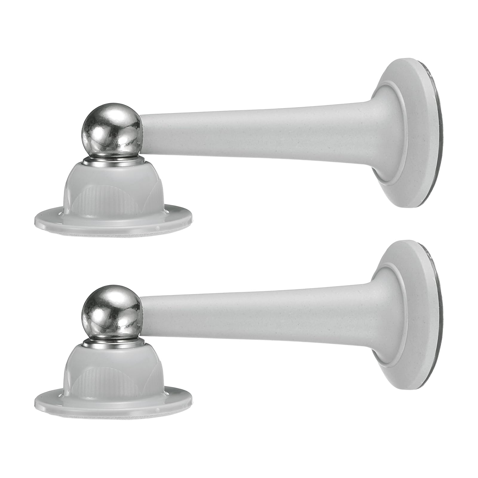 sourcing map 2Pcs 5.1" Magnetic Door Stoppers, Magnetic Doorstops for Wall and Floor Mounting, No Drilling Door Holder with Adhesive for RV Baggage Doors, Home, Office, Gray
