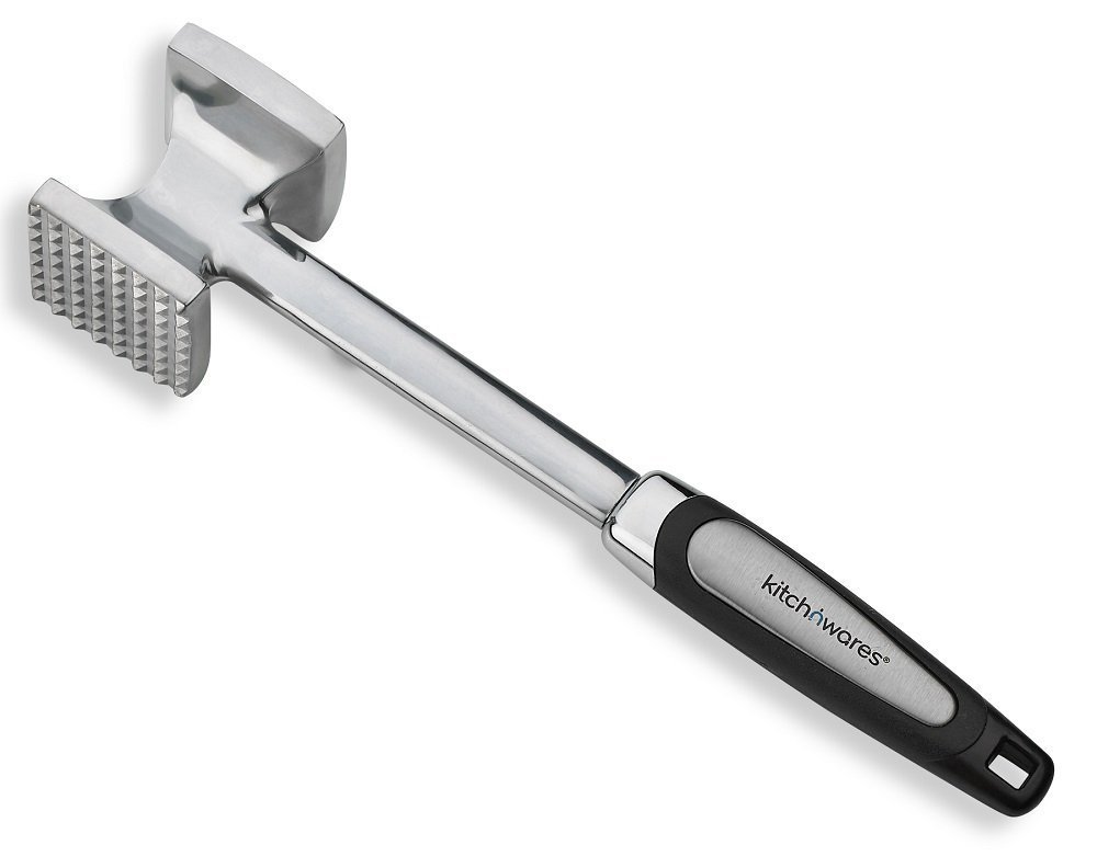 Kitch N' Wares 2 Sided Meat Tenderizer, Meat Hammer, Meat Mallet Tool for Pounding and Tenderizing