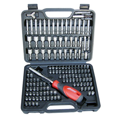 Kravm E06012 Set giravite Completo di 142 Pezzi in Cromo Vanadio, Grigio, Set di 142