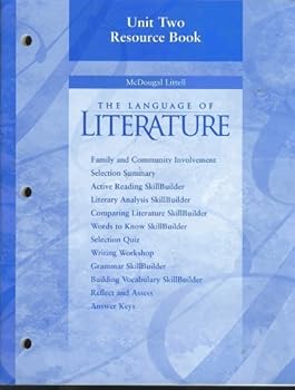 Paperback Unit Two Resource Book, McDougal Littell The Language of Literature (Family and community involvemen Book