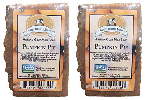 Honey Sweetie Acres Premium Handcrafted Artisan Goat Milk Soap - FEELS SO WONDERFUL on your skin that 4 out of 5 customers come back! (Pumpkin Pie (2-pack))