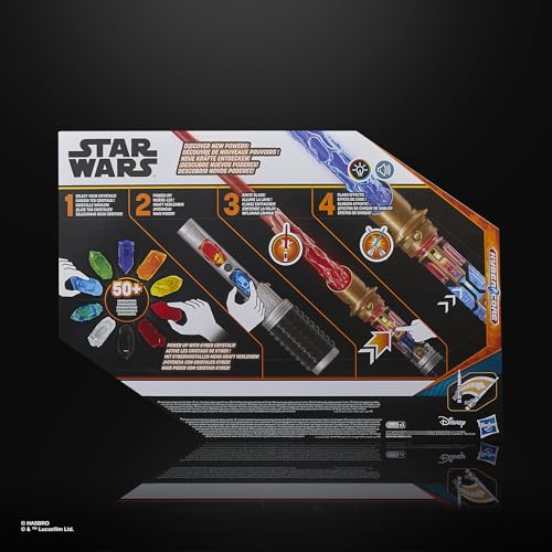 Star Wars Power-Kristall Lichtschwert, 7 Farben & 10 Kristalle, 50+ Farbwechsel-Kombinationen, Lichter & Geräusche, Spielzeug für Jungen und Mädchen ab 4 Jahren