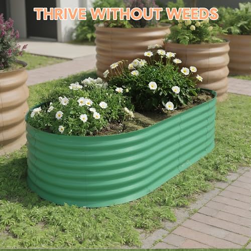 4x2x2ft Galvanized Raised Garden Bed Outdoor, 24" Tall Metal Planter Box for Flowers Herbs Vegetables, Rust-Resistant Raised Garden Beds for Gardening, Easy Assembly Outdoor Garden Box & Planters