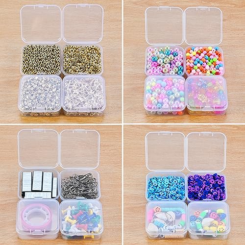 Image of Mathtoxyz 72PCS Bead Organizer Box - Small Rectangle Bead Holder Plastic Cases for Clay Beads, Bracelet Making, DIY Jewelry, Craft, Nail