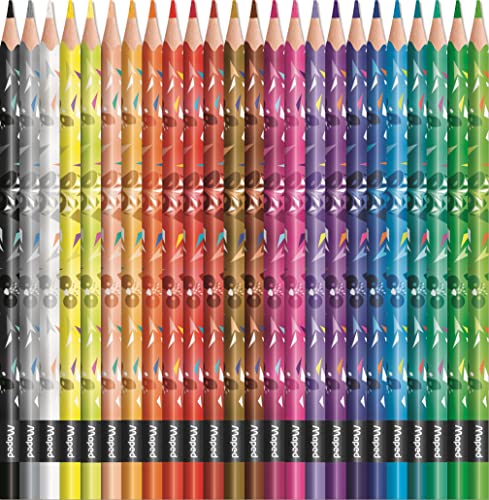 Maped - Crayons De Couleur Collection Mini Cute - 24 Crayons De Coloriage Trop Mignons - Couleurs Vives Et Mine Résistante - Pochette De 24 Crayons Décorés 862203 Multicolore - 24 Unité