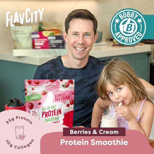image for FlavCity Grass Fed Whey Protein Powder - Berries & Cream - 25g Protein