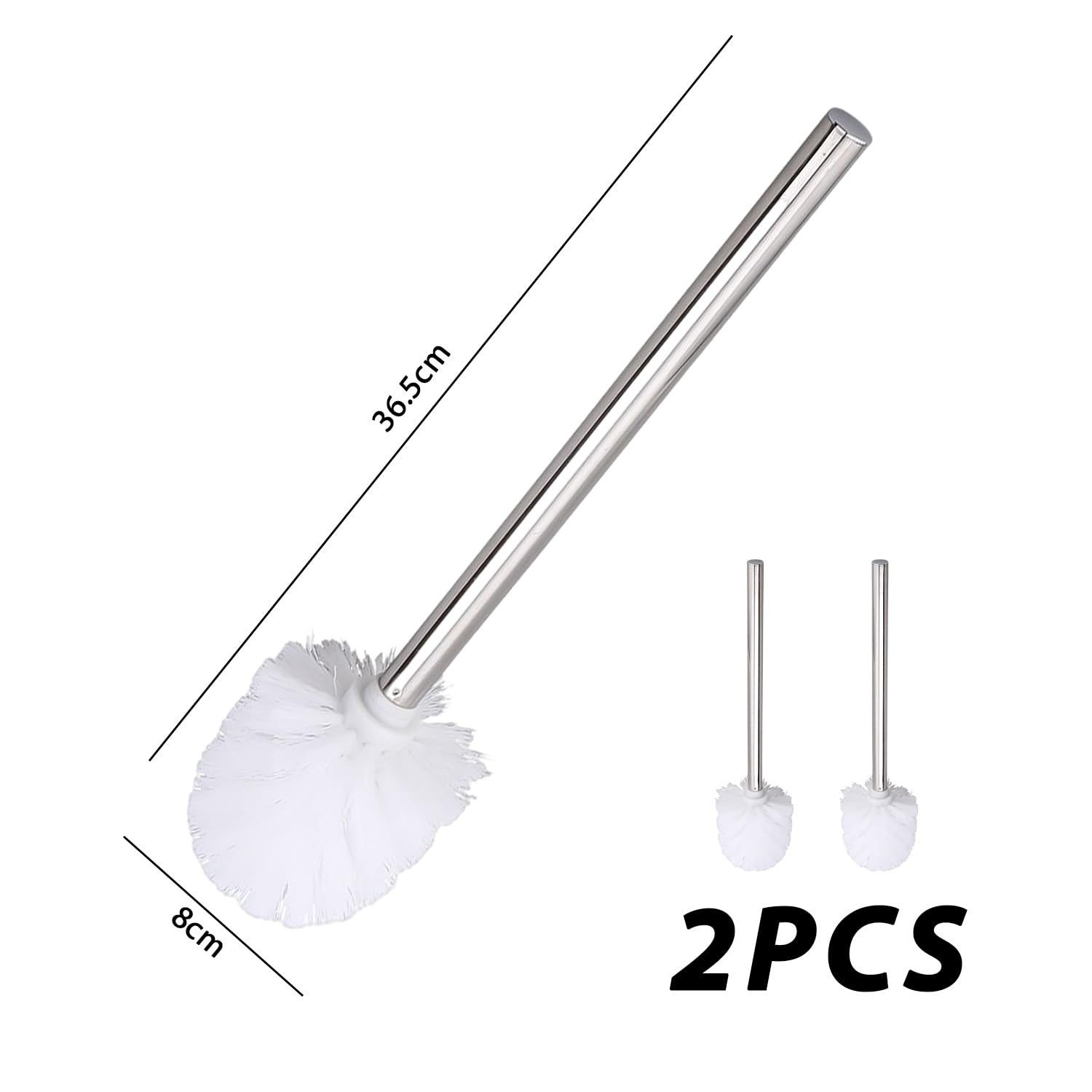 Com-four® 3X Brosse De Toilette Avec Tête De Brosse Remplaçable