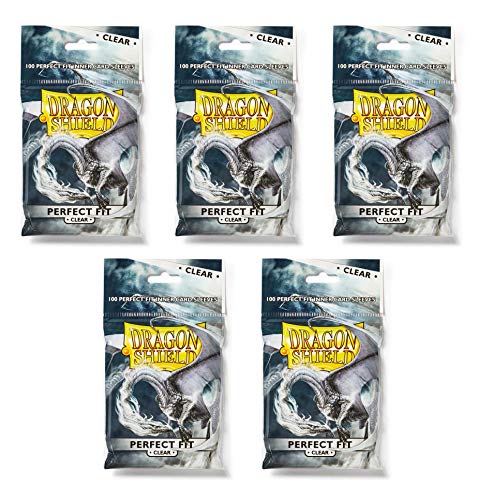 Dragon Shield Bundle: 5 Packs of Clear Perfect Fit...