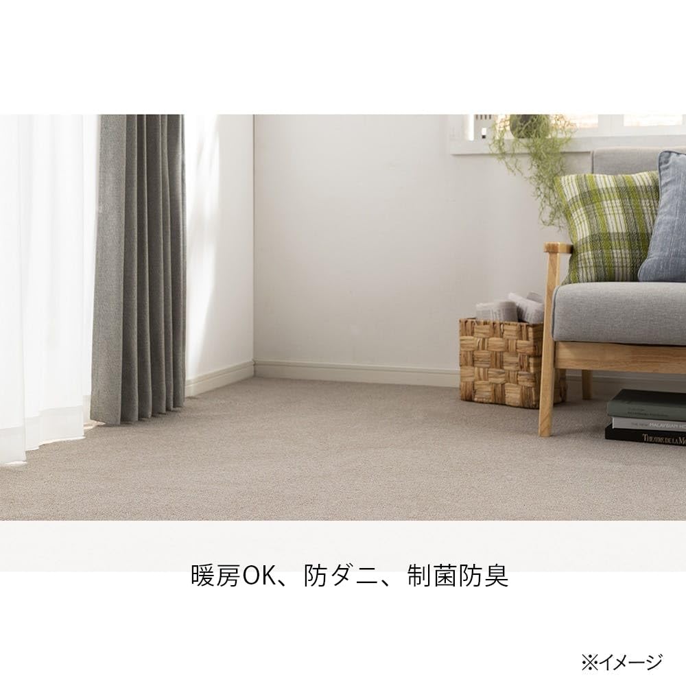 Amazon｜カインズ(CAINZ) 制菌防臭防ダニ 平織カーペット モカ 8畳 幅