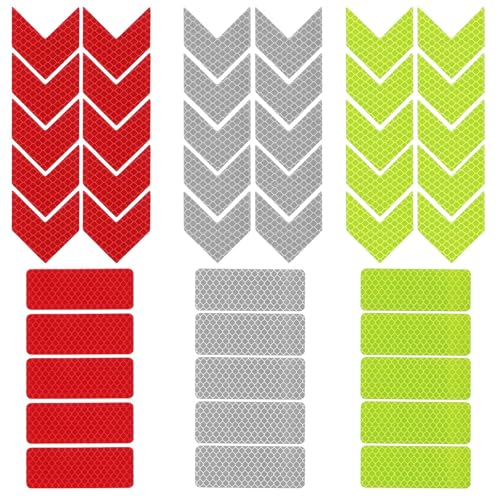 Piriuuo Lot de 60 autocollants réfléchissants, autocollants de sécurité, bande d'avertissement réfléchissante, autocollant, autocollants de sécurité pour vélo, casques, poussette, moto, scooter Piriuuo Lot de 60 autocollants réfléchissants, autocollants de sécurité, bande d'avertissement réfléchissante, autocollant, autocollants de sécurité pour vélo, casques, poussette, moto, scooter