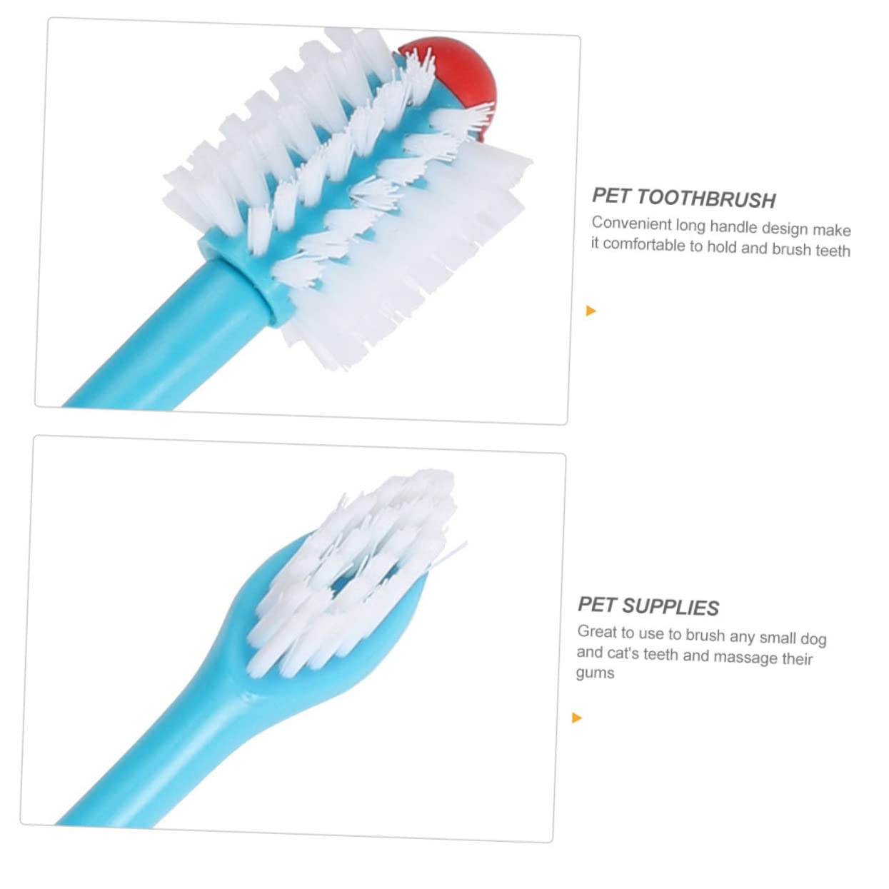 minkissy Lot De 3 Brosses À Dents Doubles Pour Animaux De Compagnie Manche Ergonomique Nettoyage Des Dents Nettoyage De La Cavité Buccale 4 Pièces X 3