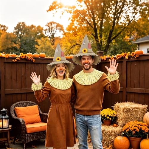 SWIMMORY Scarecrow Costume Women Men Adult，Accessories Set for Halloween - image 6
