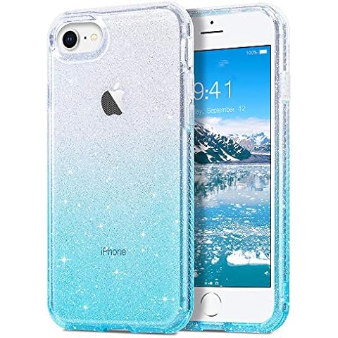ULAK iPhone SE 2022 Case, Clear Soft TPU Bumper Cover Anti-Scratch & Shockproof Transparent Protective Phone Case for Apple New iPhone SE 2020 / iPhone 7 / iPhone 8 4.7 Inch (Light Blue) Cover