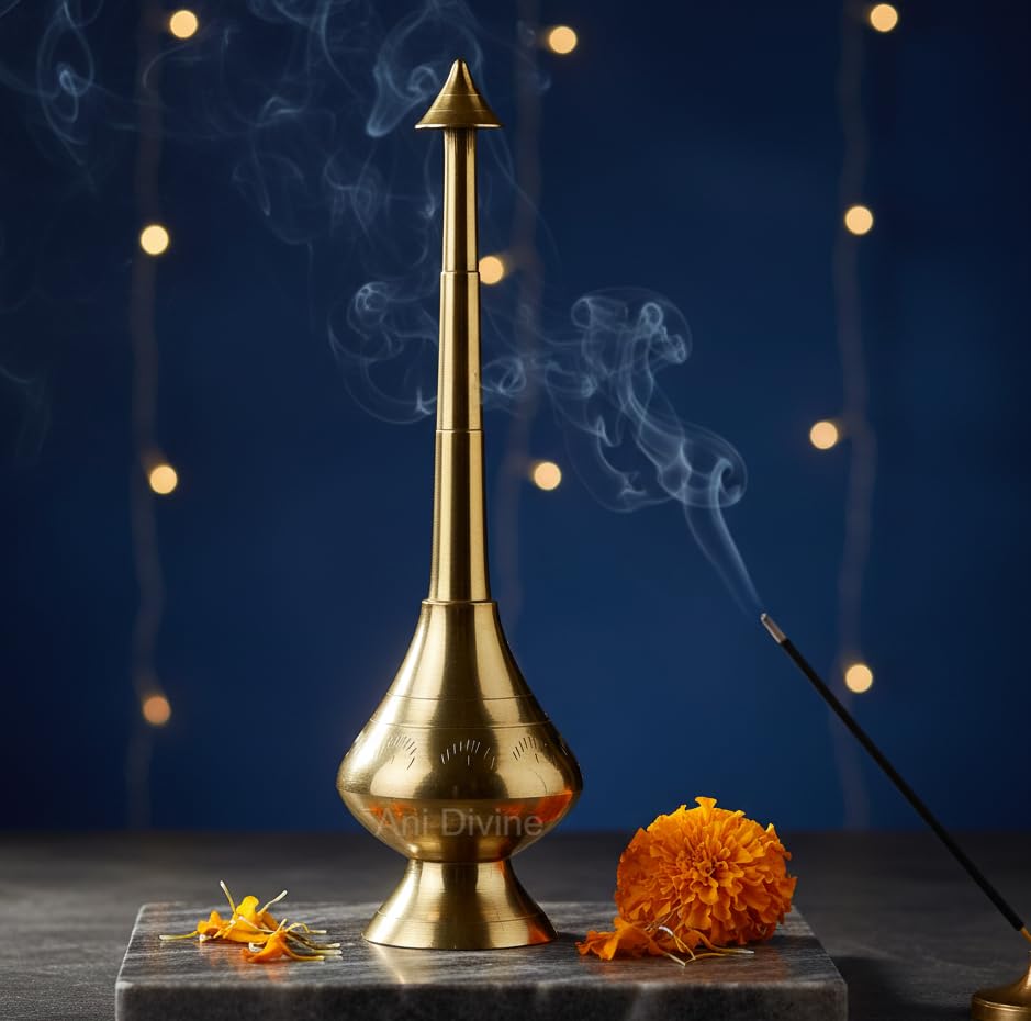 SRIMAA VENTURES Perfume Rose Water Brass Gulab Pash Sprinkler Bottle for Holy Water, Gangajal, Godawari, Narmada, Kaveri Jal