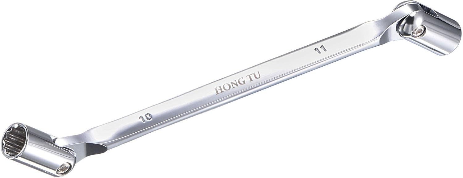 uxcell 12 Point Flexible Head Socket Wrench, 10mm x 11mm Metric Double