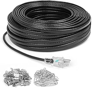 Rylpoint heat tape, Deicing Heating Cable,Pipe (Metal And Plastic) Freeze Protected Water Pipe Heating Cable, Self Regulating Temperature, with Mounting Buckle, 120V 100feet 8W/ft