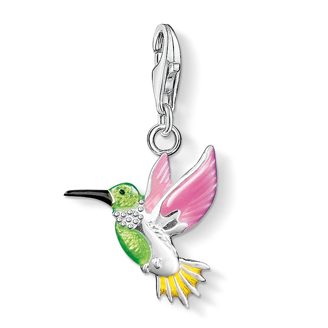 Thomas Sabo 0655-007-7 Kolibri Charm Anhänger Silber grün/pink/gelb emailliert