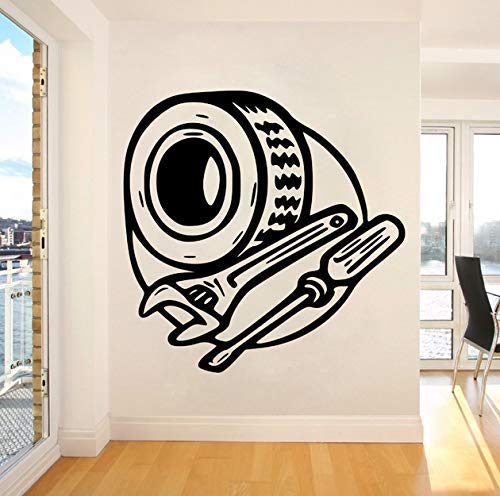 Mechanische Auto-Service-Wandaufkleber Vinyl Abnehmbare Wand Kunst Wand Inklusive Autoreifen Schraubenschlüssel 57X57Cm 1 Mechanische Auto-Service-Wandaufkleber Vinyl Abnehmbare Wand Kunst Wand Inklusive Autoreifen Schraubenschlüssel 57X57Cm
