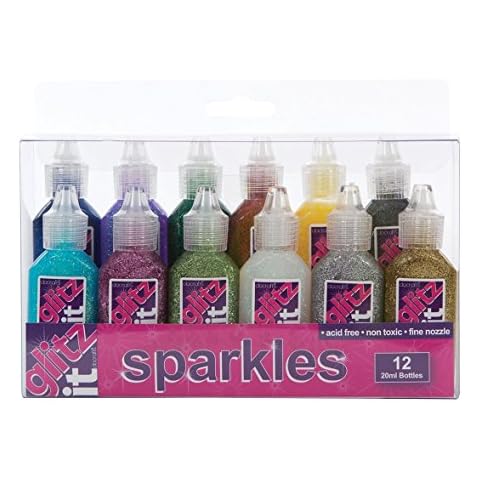 Glitz It Glitter Glue, Multi-Colour, 20 ml, Pack of 12 Cover