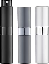 Toureal 8ML Perfume Atomizer (3 Pieces) Empty Spray Bottle, Dispenser for Cologne (Black, Deep Grey, Silver)