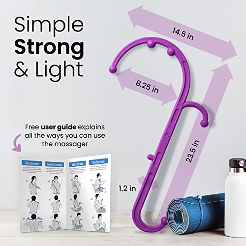 Liba Massager Stick For Trigger Point Fibromyalgia Pain Relief And Self Massage Hook Cane Therapy, Neck, Shoulder, Personal Massager, Purple #TOP6