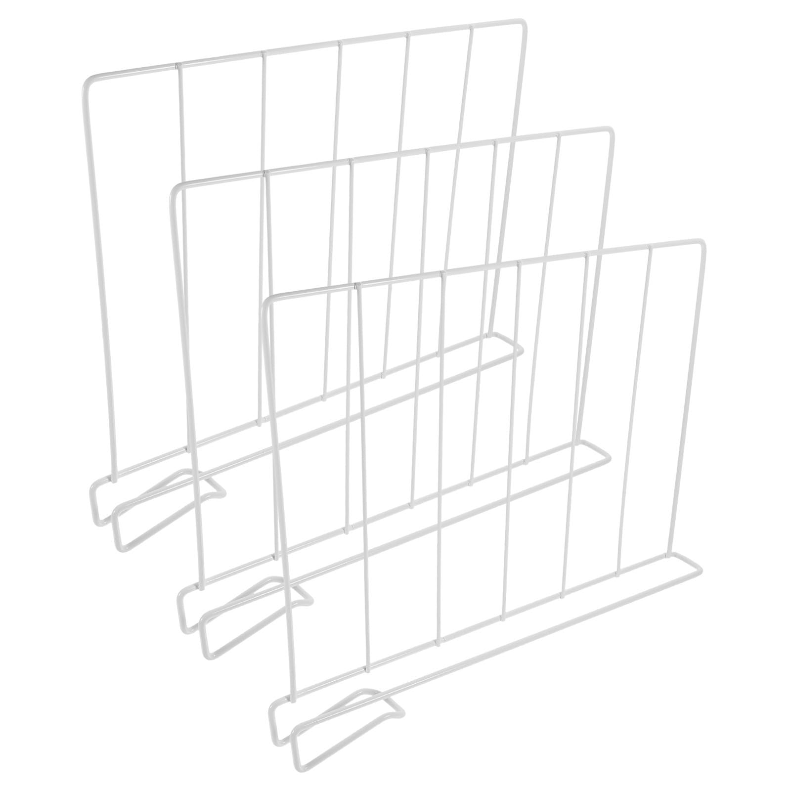 Divisores para Estantes de Armario de Hierro Blanco, 3 Piezas Diseño de Gancho, Organizador Resistente Presión para Ropa y Toallas en Estanterías