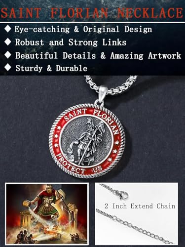 Seiyang 925 Sterling Silver St. Michael, St. Christopher, and Other Saint Pendants Necklace Amulets Gift for Men, Women (with Gift Box)3