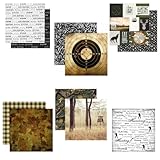 Custom Bundle - 6 Hunting Themed 12' x 12' Scrapbook Papers - Various Brands