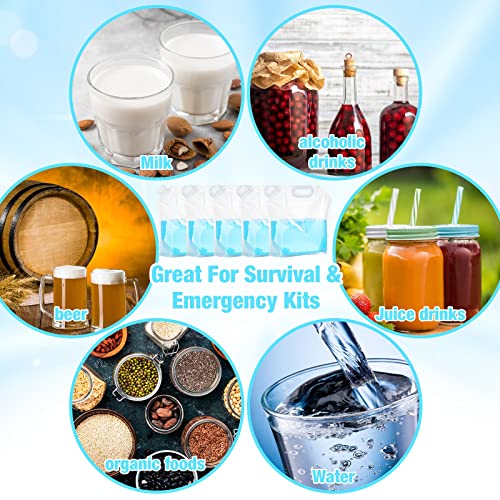 Zubebe 20 Piezas Bolsas de Contenedores de Agua Plegables de 1.3 Galones miniatura 5