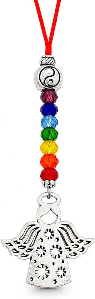 Simboliks Simboliks Amuleto para coche, ángel de la guarda, protección coche, amuleto de viaje, colgante para puerta, buena suerte, protección en el camino, Armonizador casa, Chakras, Pulsera de obsequio