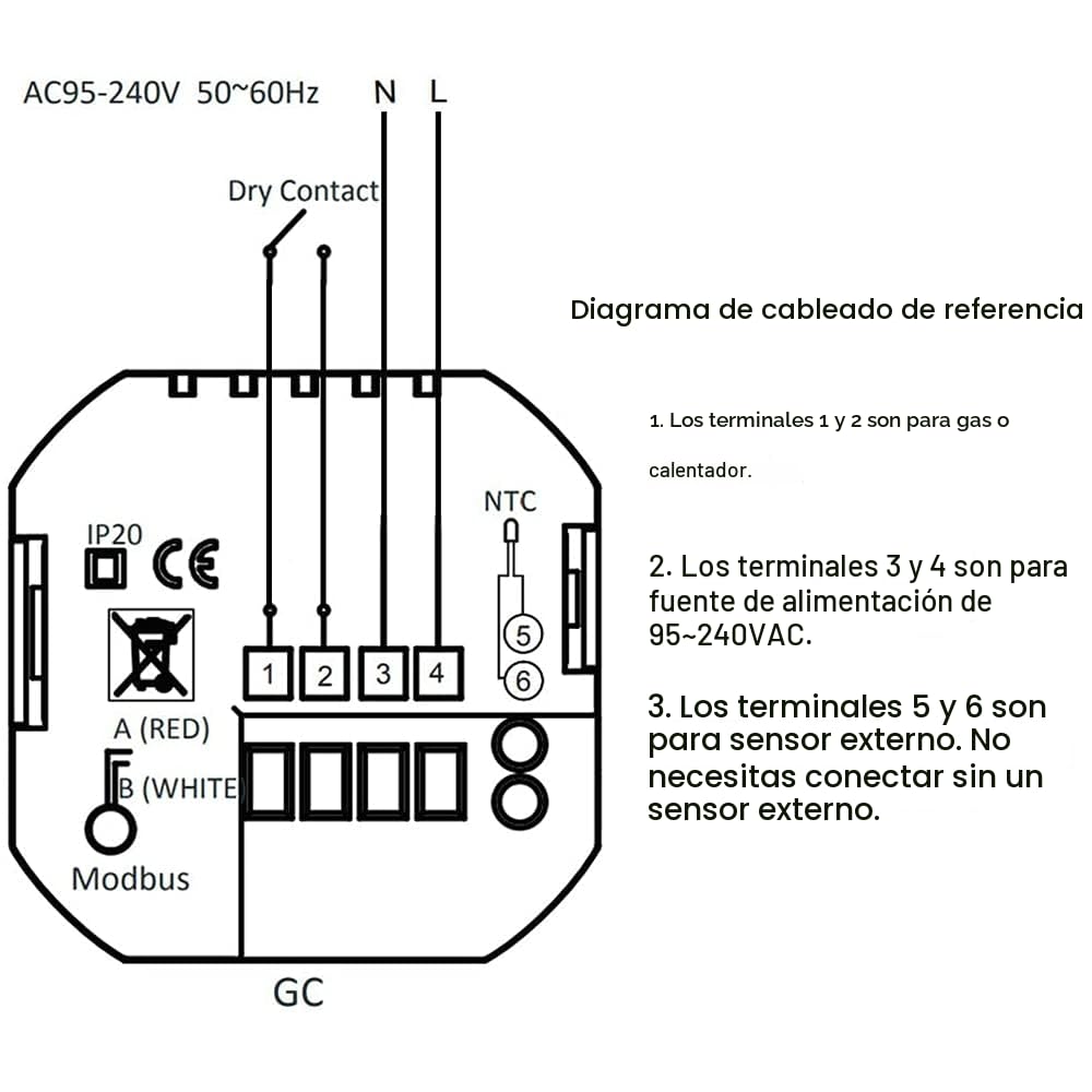 Series 002 WiFi Termostato Calefacción para Caldera,Termostato Inteligente de 5+2 Programmabile Control con Smart Life/Tuya, Compatible con Alexa, Google Home(Calentador Blanco)