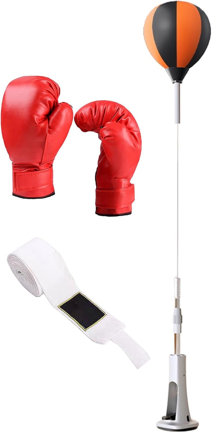 Punching Bag with Stand, Height Adjustable Boxing Reflex Bag Boxing Reaction Speed Trainer for Training, Box Equipment & Fitness