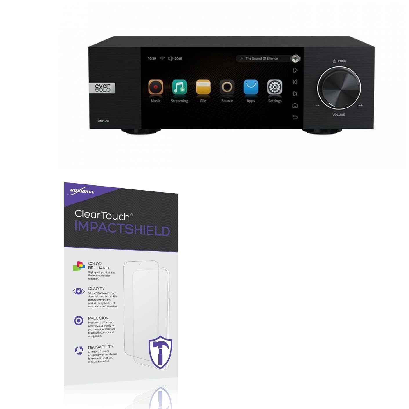 BoxWave Screen Protector Compatible with Eversolo DMP-A6 - ClearTouch ImpactShield (2-Pack), Impenetrable Screen Protector Flexible Film