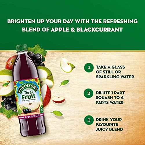 Robinsons Apple and Blackcurrant Squash No Added Sugar, 1 Litre